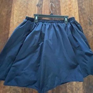 Ladies Navy Taffeta Style Mini Skater Skirt  -- H&M